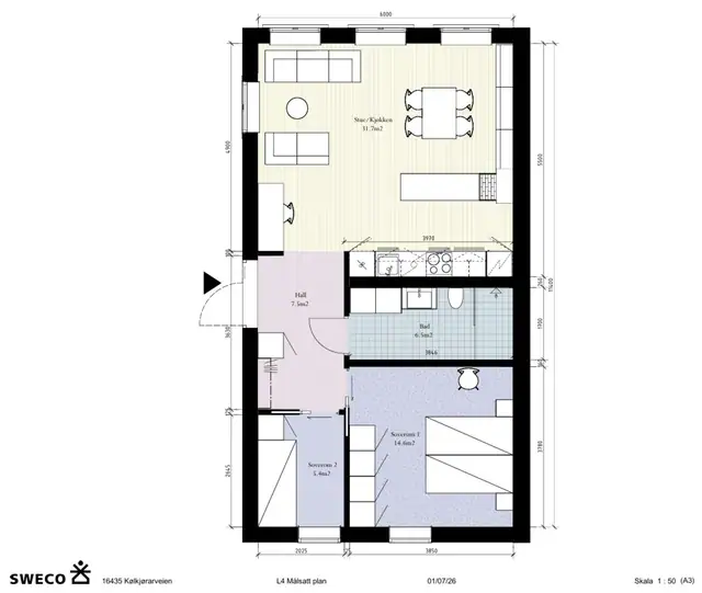 4 Solgte og 1 reservert - Moderne leiligheter med gjennomgående høy standard, god planløsning og attraktiv beliggenhet. — bilde 7