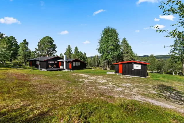 Solrik og sjarmerende hytte nær fiskevann og fjell. Innlagt strøm og vann. Bilvei frem. Flott beliggenhet! — bilde 12