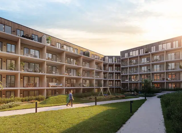 Eksklusivt oppgradert 2-r med unik planløsning - 44 kvm BRA - Markterrasse mot sør/bakgård - Gulvvarme - Sentrumsnær — bilde 3