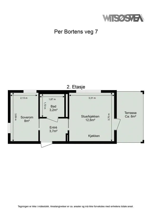 Easy-care, immaculate 2-room corner flat on Melhustorget | 8 m² terrace | Built 2024 | TG0/1 on most items — image 3