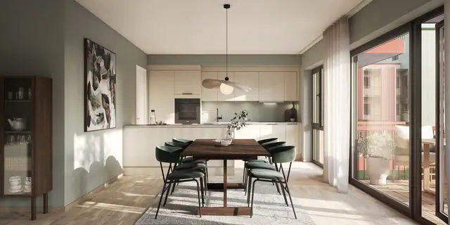 Leiligheten har vannbåren gulvvarme (fjernvarme). Illustrasjonsbilde.