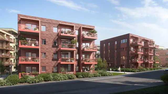 Leiligheten har en fin beliggenhet i første etasje, med en flott vestvendt balkong på 8 kvm med gode solforhold