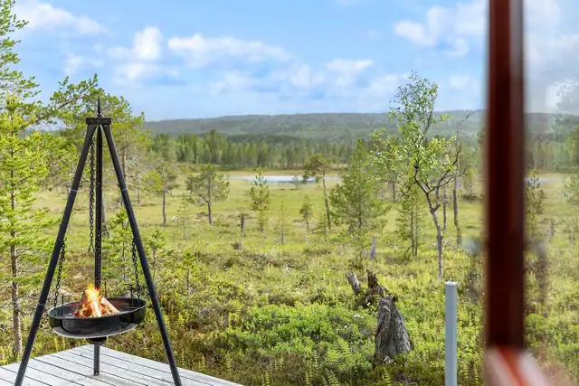 Nydelig utsikt fra terrassen.