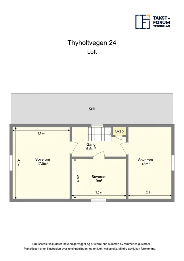 Plantegning loft.