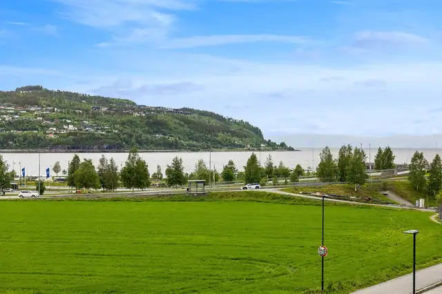 Flott utsikt fra terrassen.