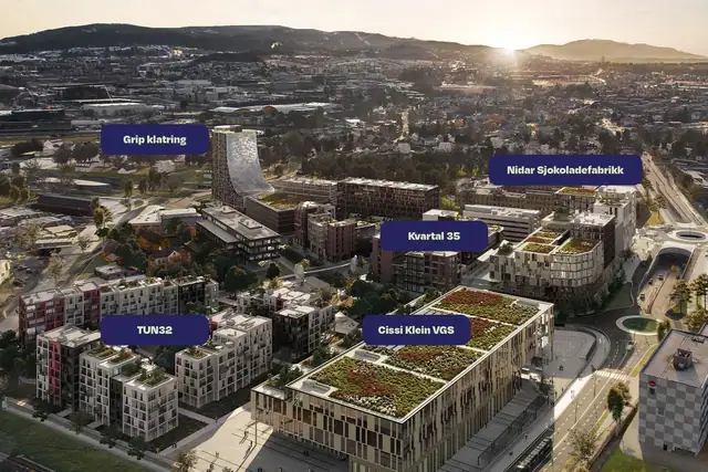 Illustrasjon av hvordan Leangen sentrum kan bli på sikt (illustrasjonsbilde avvik vil forekomme)