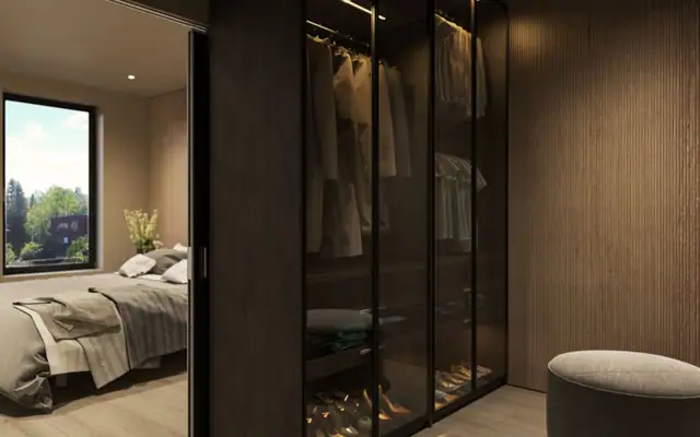 Hovedsoverom leveres "en-suite" - med eget garderoberom og privat, romslig bad (Illustrasjonsfoto, avvik vil forekomme)